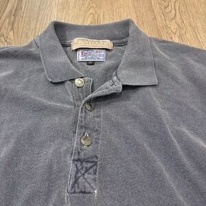 Vtg Sundance Catalog x True Grit Polo Shirt Worn Blue/Gray Men’s XL Made In USA